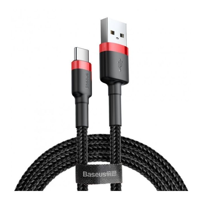 Дата кабель USB 2.0 AM to USB-C 2.0m 2A red-black Baseus (CATKLF-C91) изображение 3
