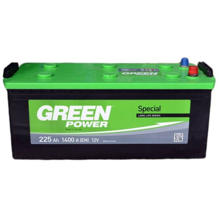 Акумулятор автомобільний GREEN POWER 225А збоку (+/-) (000022366)