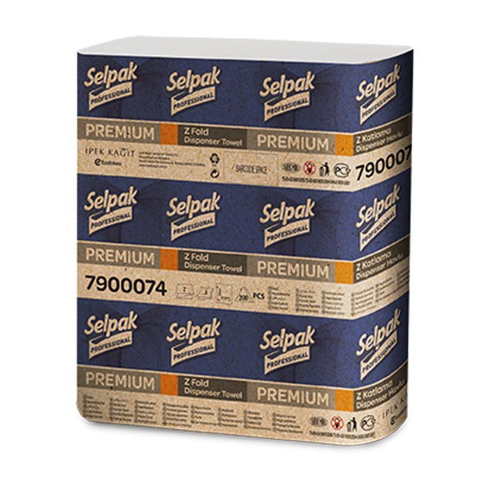 Бумажные полотенца Selpak Professional Premium Z-сложение 2 слоя 200 листов (8690530786875)