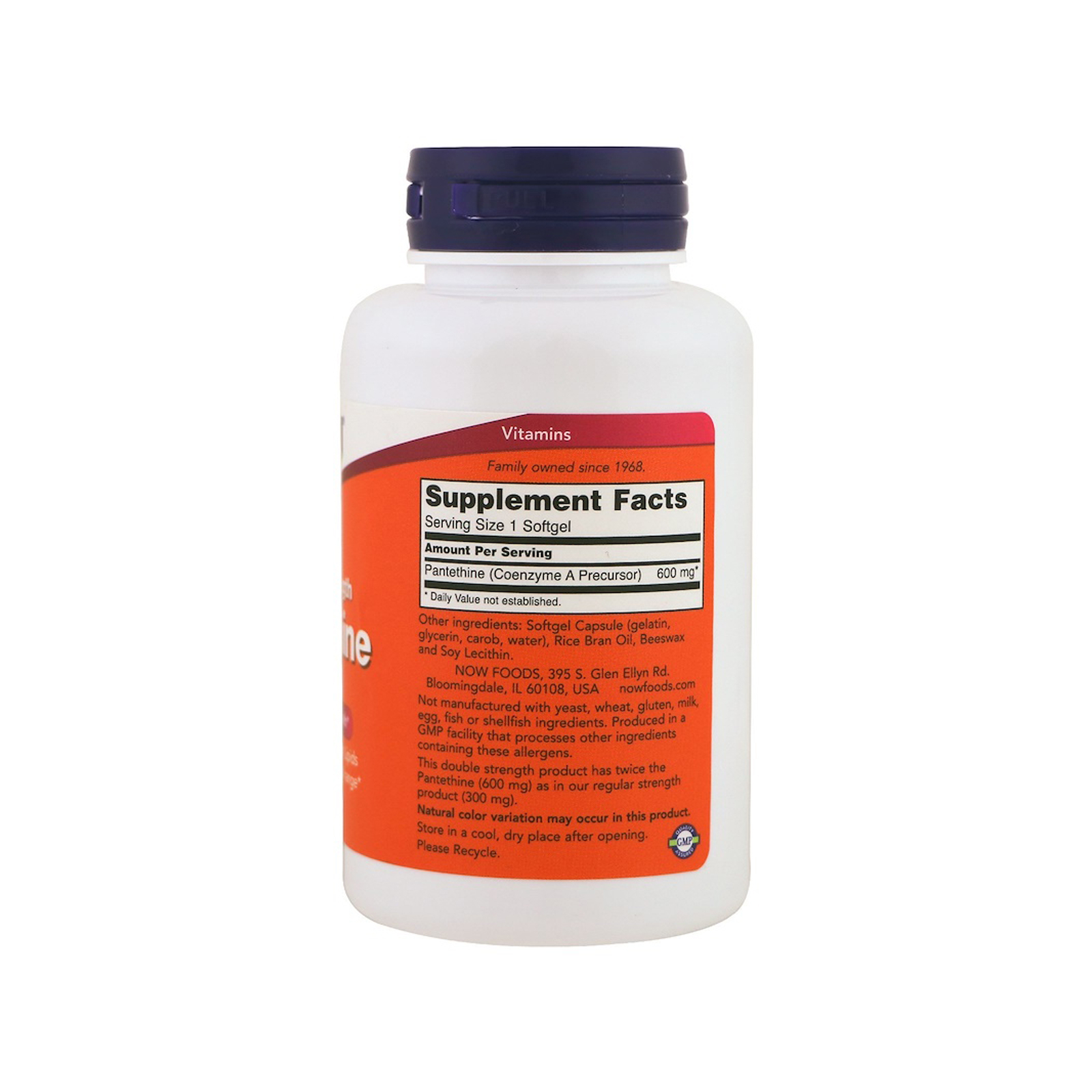 Вітамін Now Foods Пантетин, Pantethine, 600 мг, 60 желатинових капсул (NOW-00489) зображення 2