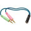 Переходник 3.5mм 4pin (F) to 2x3.5mм 3pin (M), 0.22m PowerPlant (CA913084)