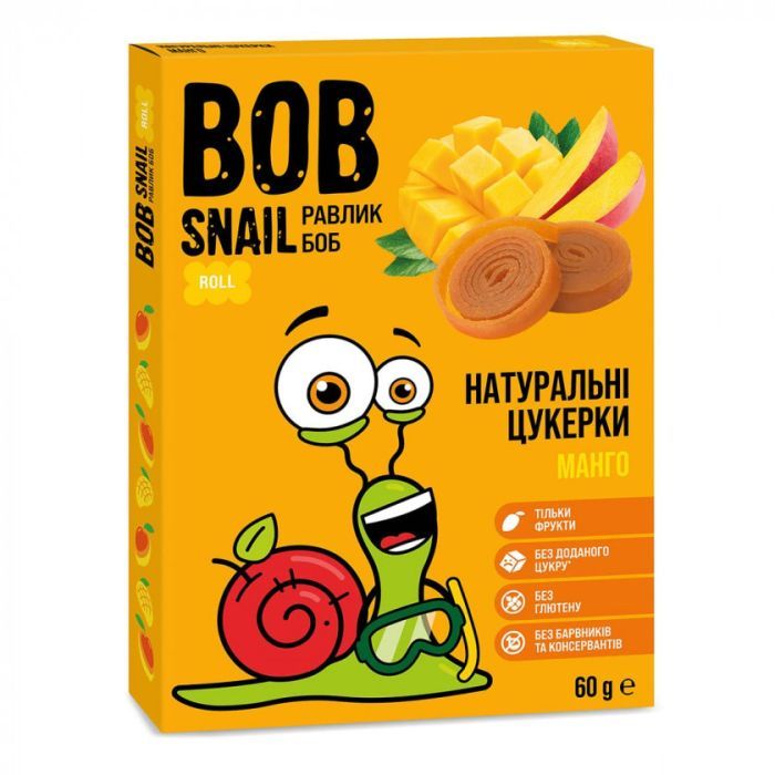 Конфета Bob Snail Улитка Боб натуральные Манговые 60 г (4820219340584)
