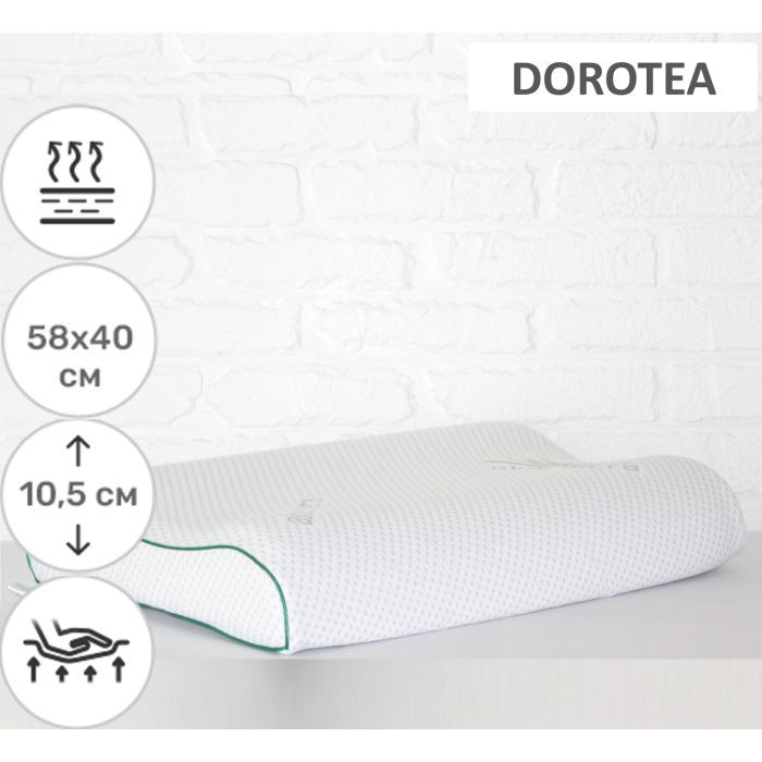 Подушка MirSon ортопедическая №6038 Green nature Dorotea Aero 58х40х10.5 (2200003261615) изображение 2