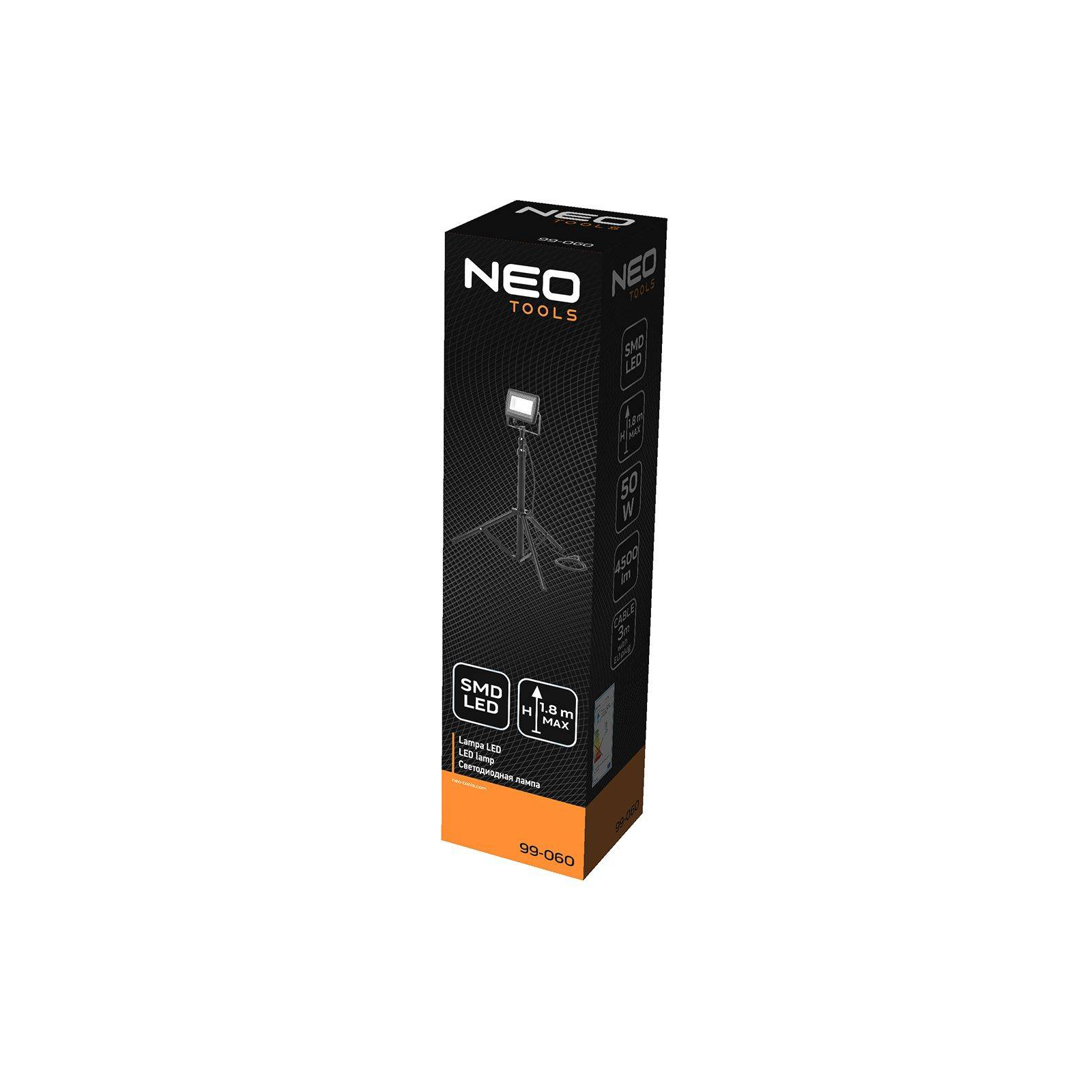 Прожектор Neo Tools алюминий, 220 В, 50Вт, 4500 люмен, SMD LED, кабель 3 м с вил (99-060) изображение 4