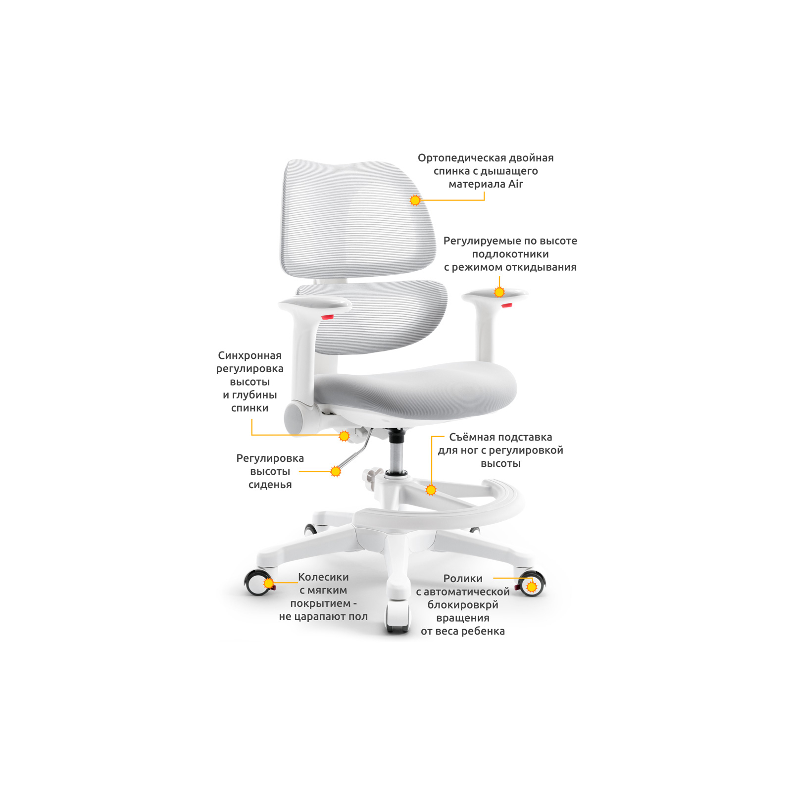 Детское кресло Mealux Dream Air Grey (Y-607 G) изображение 2