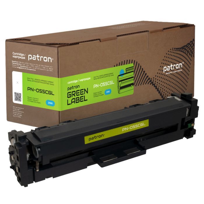 Картридж Patron Canon 055 cyan Green Label (PN-055CGL)