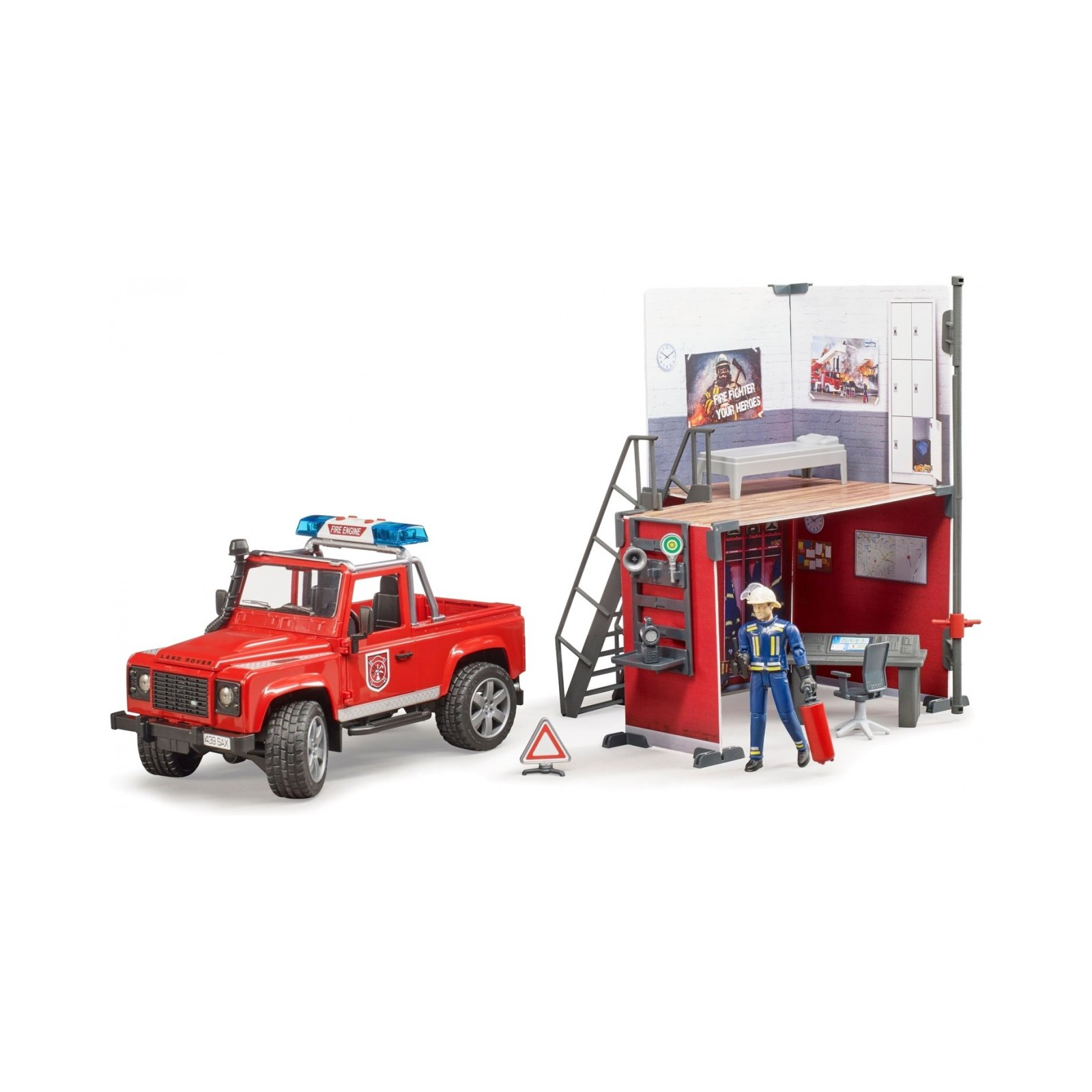 Игровой набор Bruder Top Profi Series Пожарная стация с Land Rover Defender (62701) изображение 3