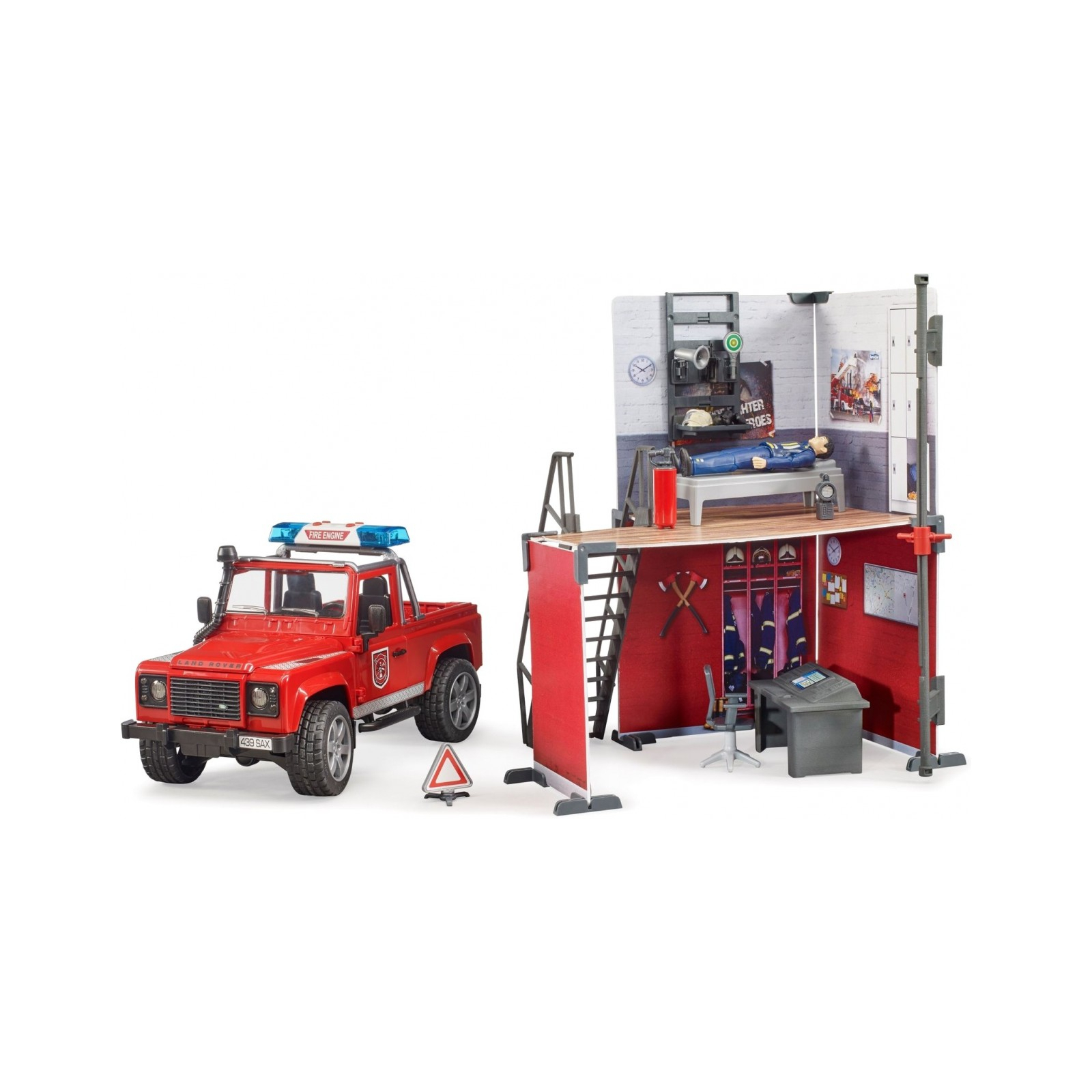 Игровой набор Bruder Top Profi Series Пожарная стация с Land Rover Defender (62701) изображение 4