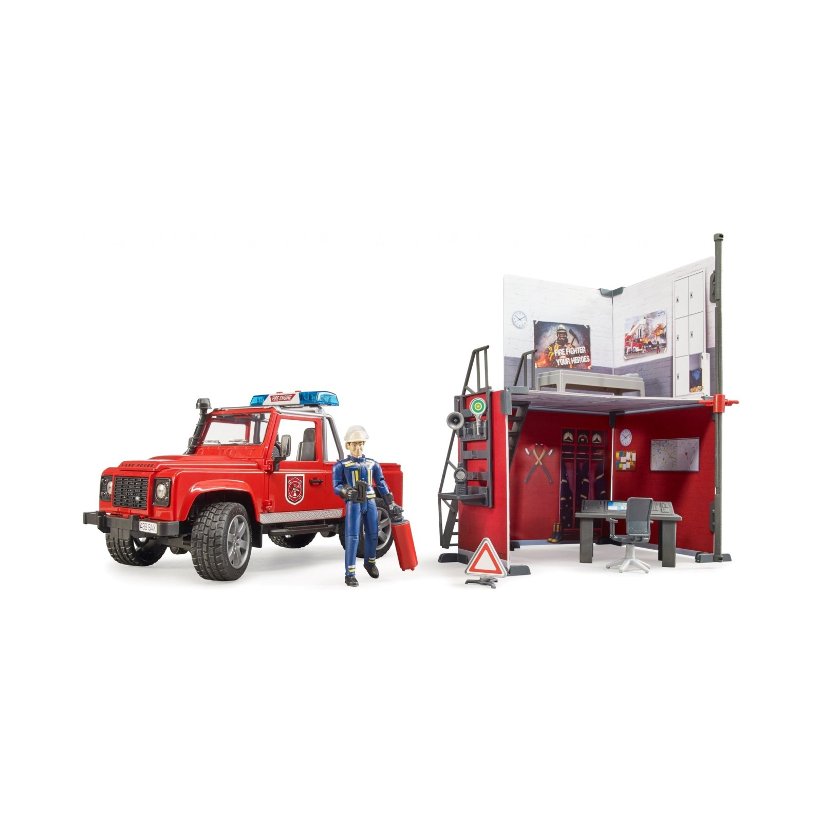 Игровой набор Bruder Top Profi Series Пожарная стация с Land Rover Defender (62701) изображение 6