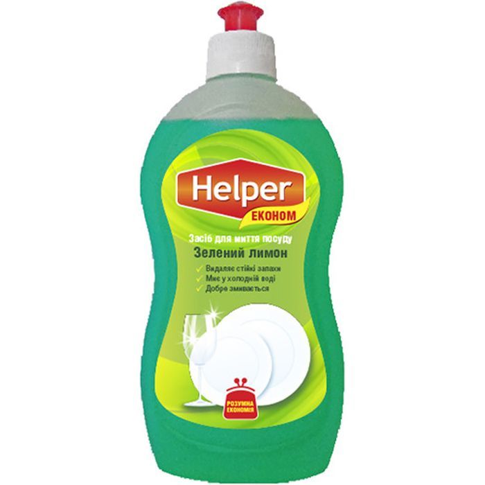 Средство для ручного мытья посуды Helper Зеленый лимон 495 мл (4823019010534)