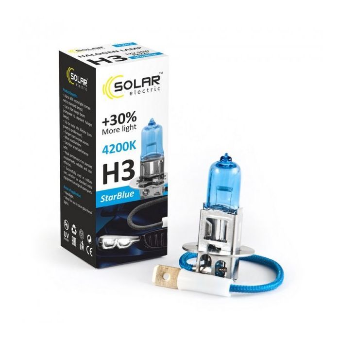 Автолампа SOLAR H3 12V 55W PK22s StarBlue 4200K (1243) изображение 4