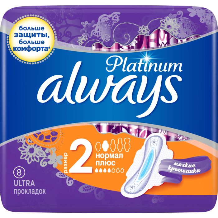 Гигиенические прокладки Always Ultra Platinum Collection Normal Plus 8 шт. (8001090430540) изображение 2
