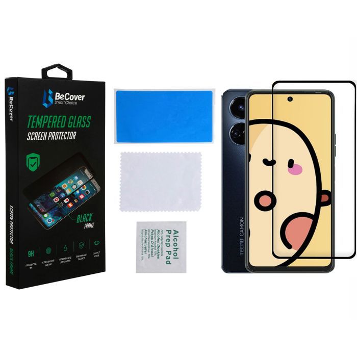 Скло захисне BeCover Tecno Camon 19 Neo (CH6i) Black (708168) зображення 2