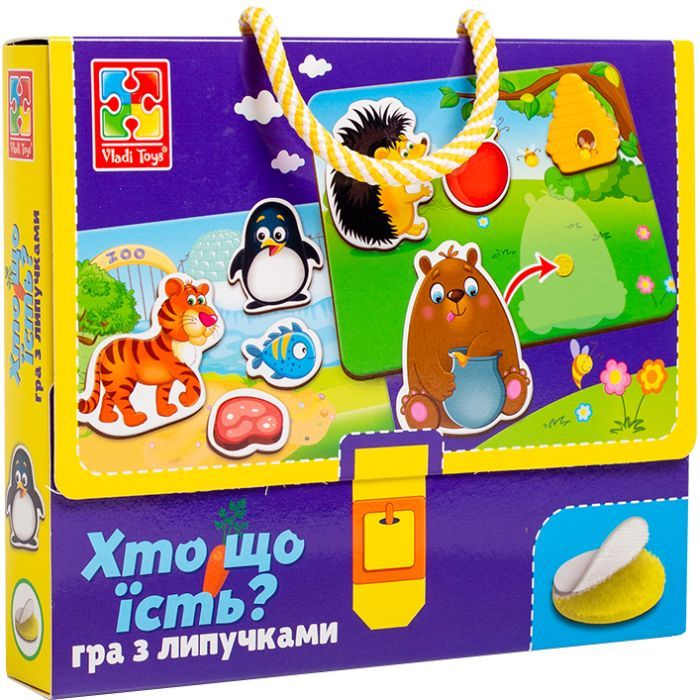 Развивающая игрушка Vladi Toys Игра с липучками Кто что ест? (укр) (VT1302-27)