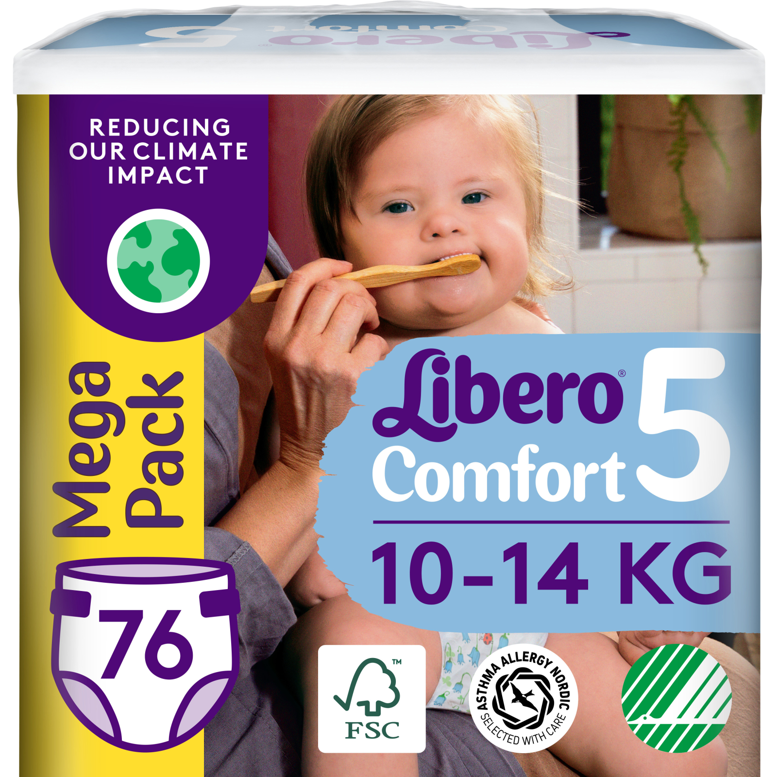 Подгузники Libero Comfort Размер 5 (10-14 кг) 76 шт (7322541756912)