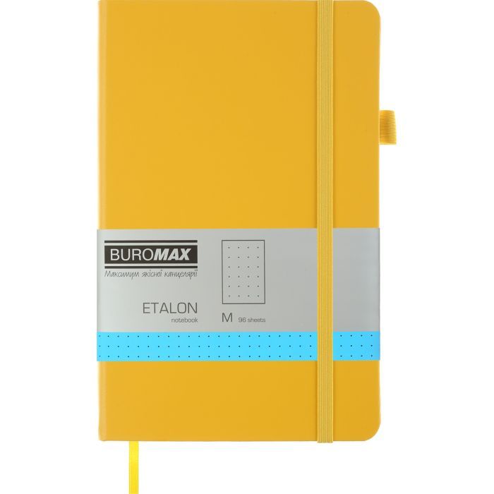 Книга записна Buromax Etalon 125x195 мм 96 аркушів в точку обкладинка зі штучної шкіри Синя (BM.291360-02)