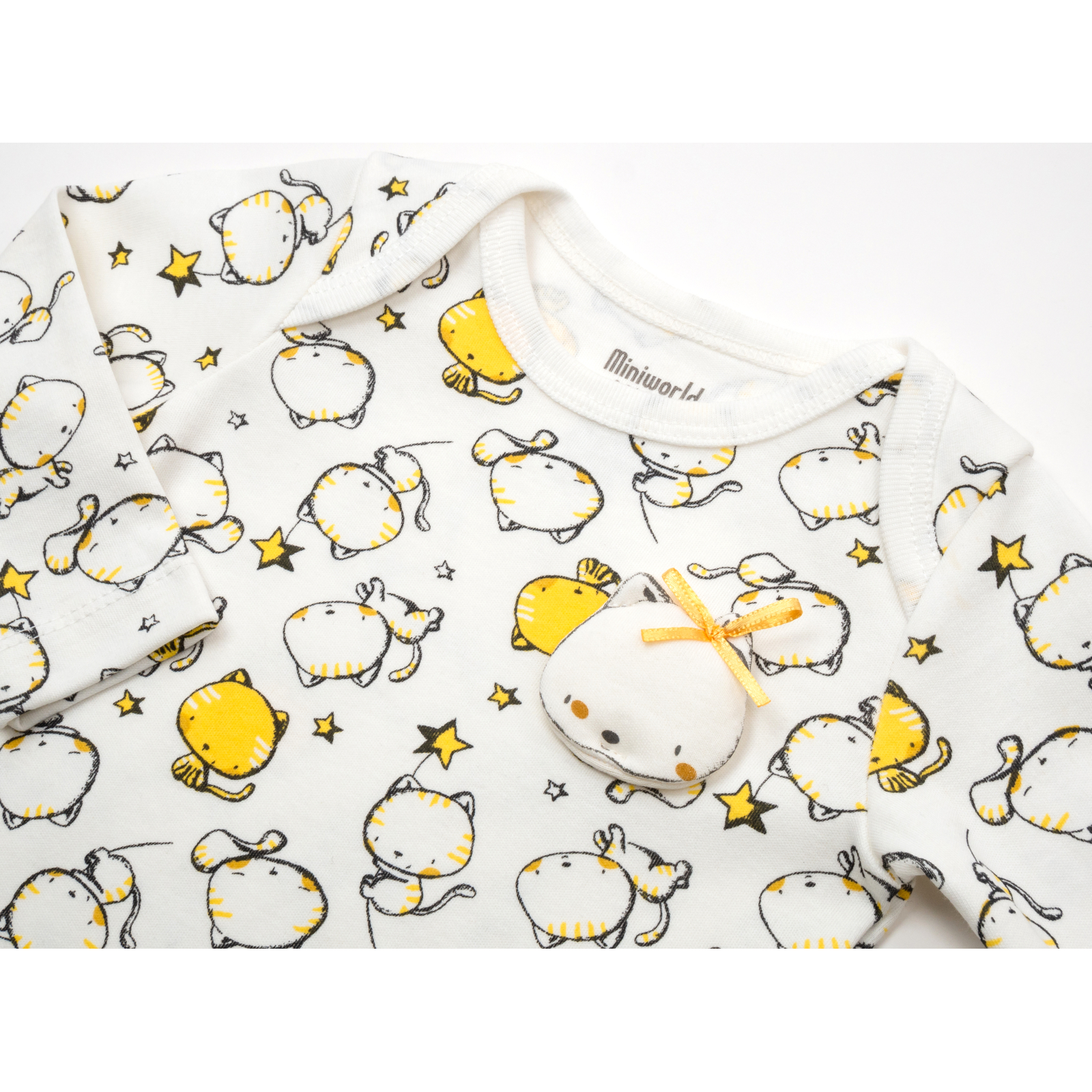 Набор детской одежды Miniworld с котиками (16326-68G-yellow) изображение 8