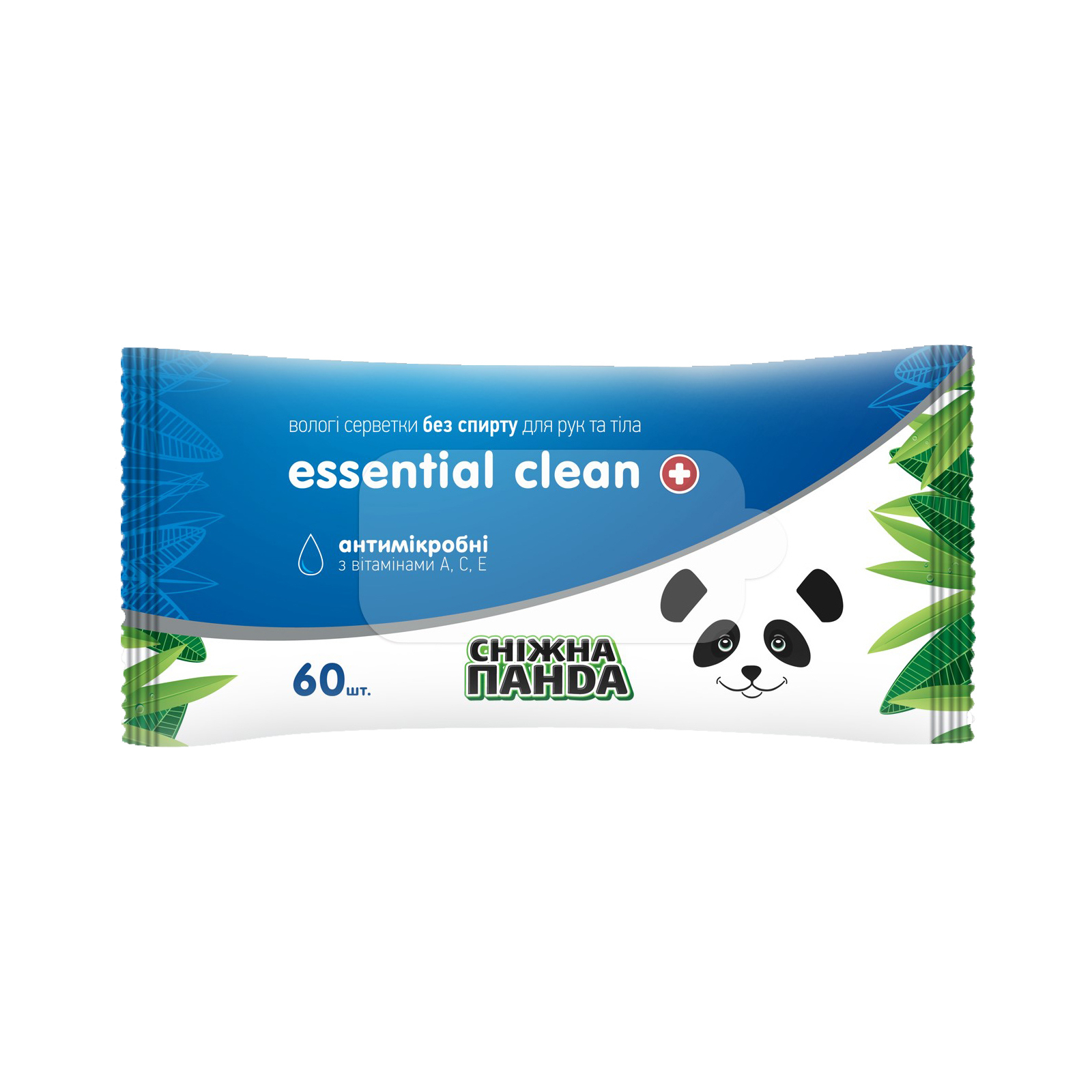 Вологі серветки Сніжна Панда Essential Clean Вітаміни 60 шт. (4820183970527)
