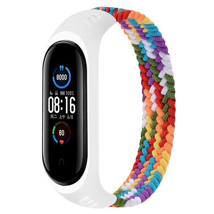 Ремінець до фітнес браслета BeCover Elastic Nylon Style для Xiaomi Mi Smart Band 5/6 (Size M) Rainbow (706154)