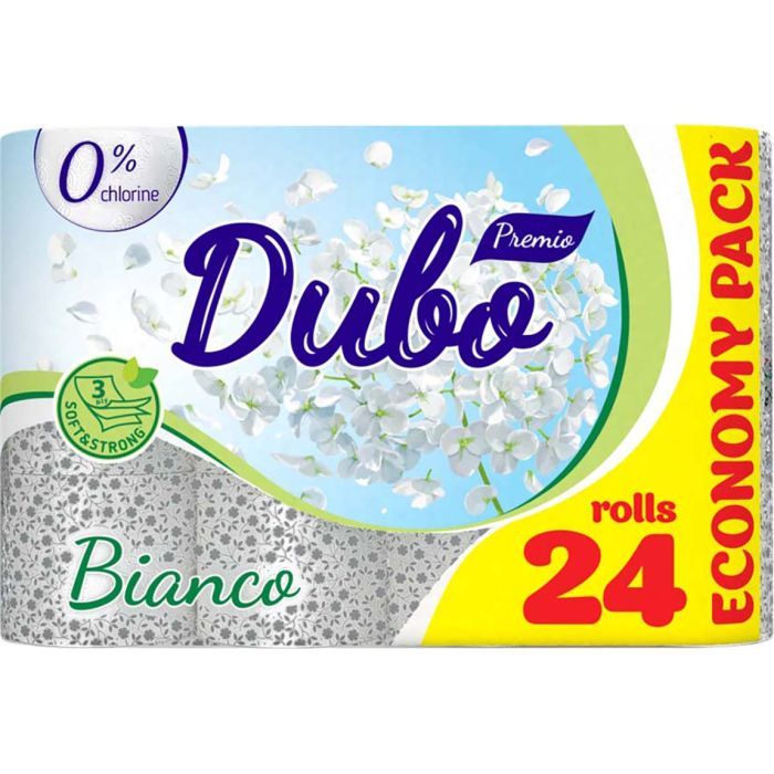 Туалетная бумага Диво Premio Bianco 3 слоя 24 рулона (4820003837658)