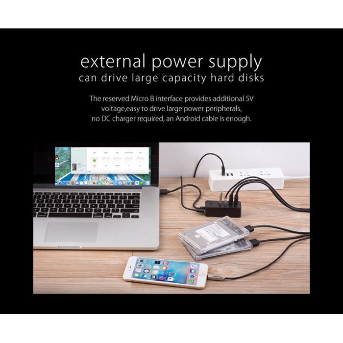 Концентратор Orico USB 3.0 4 ports (W5P-U3-100-BK-PR) (CA911264) зображення 3