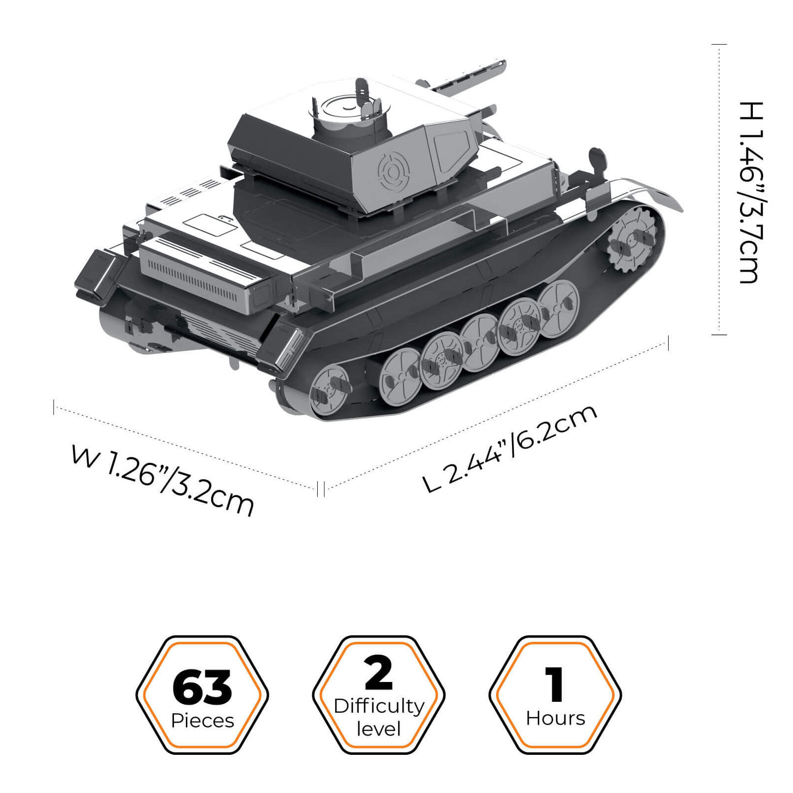 Конструктор Metal Time коллекционная модель Pz.Kpfw. II Ausf. G (MT061) изображение 2