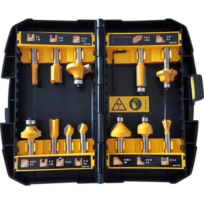 Набор фрез DeWALT диаметр хвостовика 8 мм, 12 шт. (DT90016) изображение 2