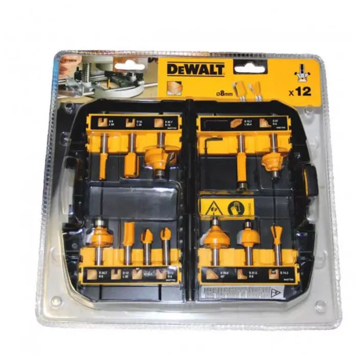 Набор фрез DeWALT диаметр хвостовика 8 мм, 12 шт. (DT90016) изображение 3