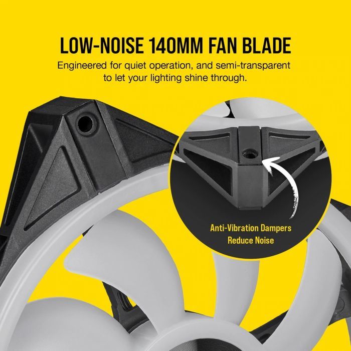 Кулер для корпуса Corsair QL Series, QL140 RGB, 140mm RGB LED Fan (CO-9050100-WW) изображение 10