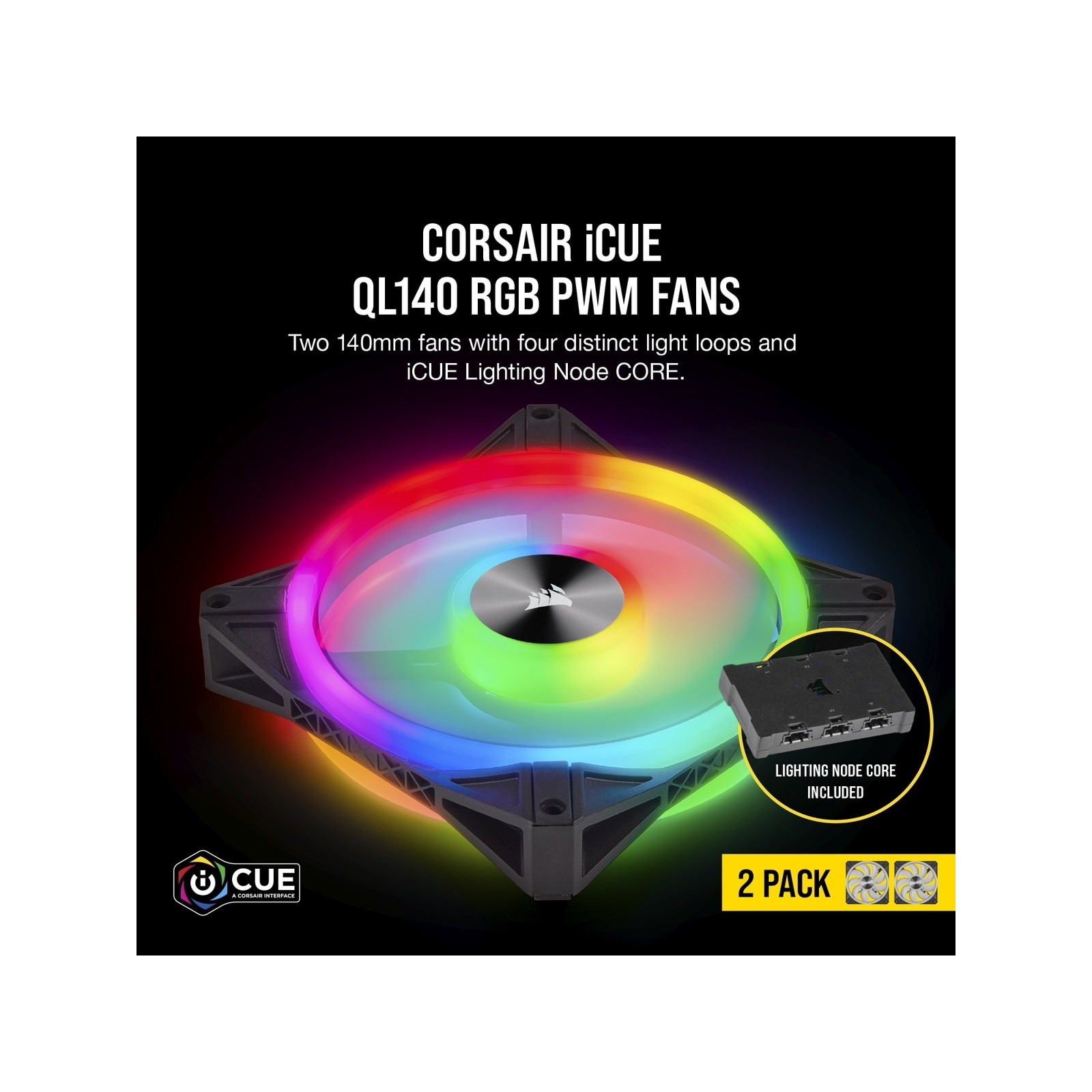 Кулер до корпусу Corsair QL Series, QL140 RGB, 140mm RGB LED Fan (CO-9050100-WW) зображення 7