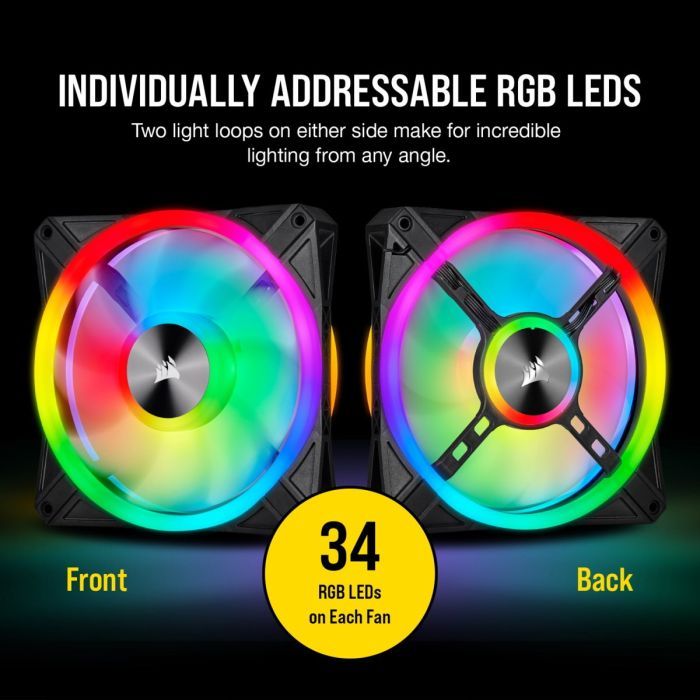 Кулер для корпуса Corsair QL Series, QL140 RGB, 140mm RGB LED Fan (CO-9050100-WW) изображение 8