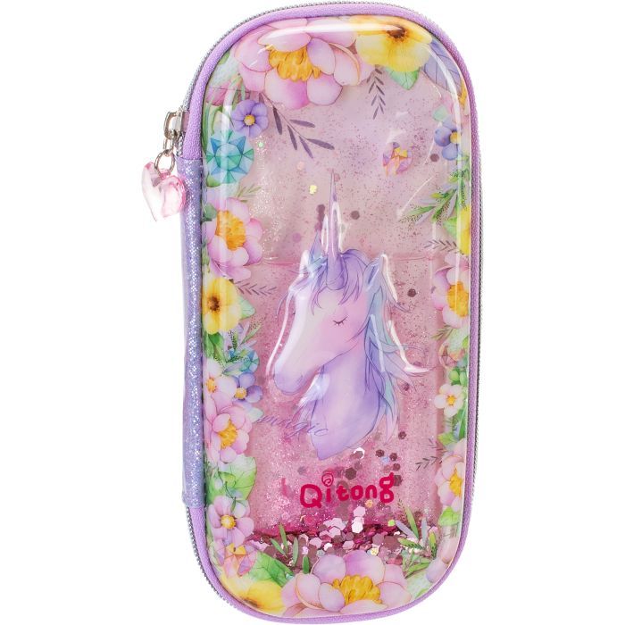 Пенал Cool For School аквариумный 1 отделение с органайзером фиолетовый (QT-5753-Purple)