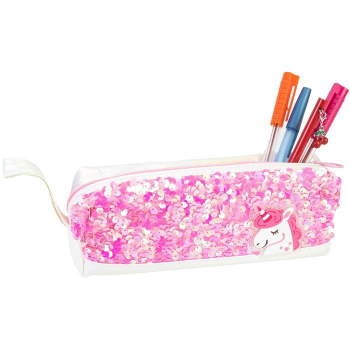 Пенал Cool For School с пайетками и ремешком 1 отделение фиолетовый (CF87056) изображение 2