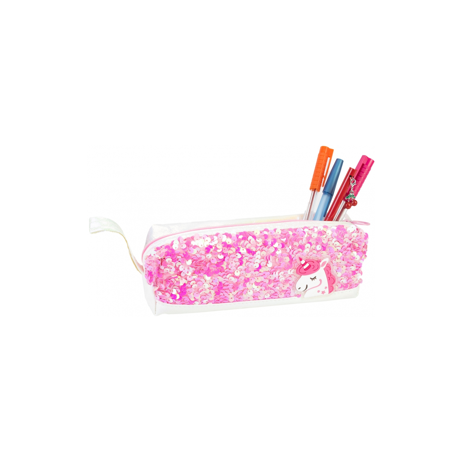 Пенал Cool For School с пайетками и ремешком 1 отделение розовый (CF87057) изображение 2