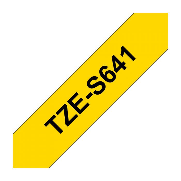 Стрічка для принтера етикеток UKRMARK B-S-T641P-BK/YE, сумісна з TZES641, 18мм х 8м. black on yellow (900608) зображення 2