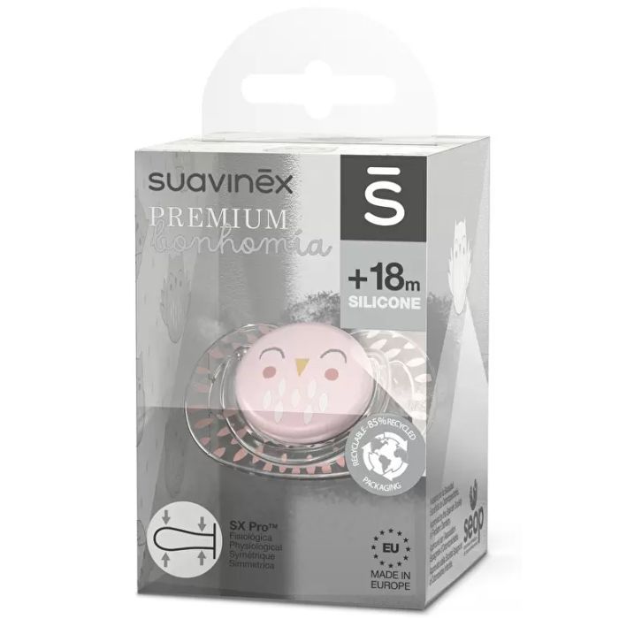 Пустышка Suavinex Bonhomia физиологическая, +18 мес, розовая (307815) изображение 3