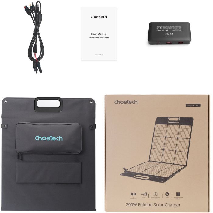 Портативная солнечная панель Choetech 200W (SC011-BK) изображение 4