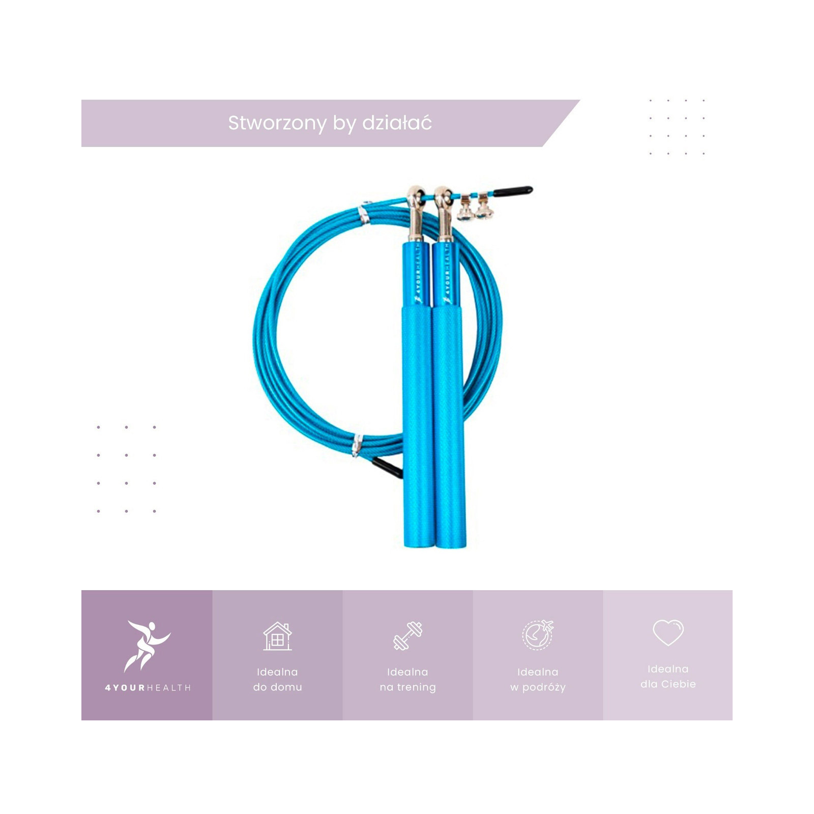 Скакалка 4yourhealth Jump Rope Premium 0200 швидкісна 3м Блакитна (4YH_0200_Blue) изображение 7