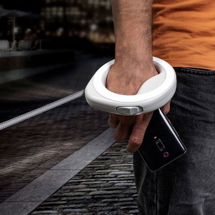 Повідець для собак WAUDOG R-leash світловідбиваюча стрічка XS-M до 40 кг 2.9 м білий (812715) зображення 5