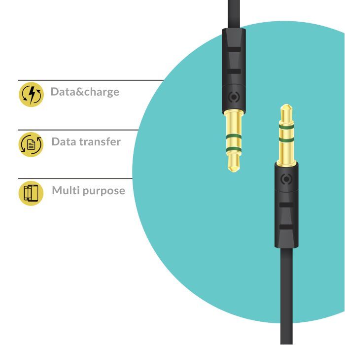 Кабель мультимедийный AUX 1.0m CB-AB11 black Piko (1283126489150) изображение 2