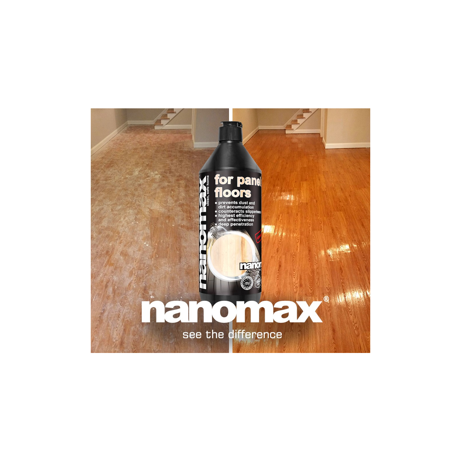 Средство для мытья пола Nanomax Pro Для деревянного пола 500 мл (5903240901869) изображение 2