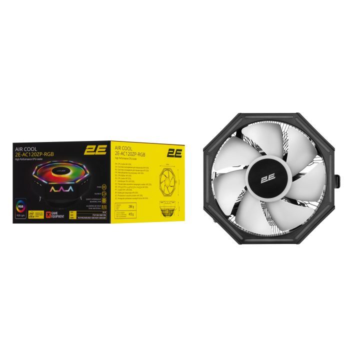 Кулер до процесора 2E Gaming Air Cool AC120ZP RGB, LGA1700, 1200, 115X, 775, AM5, AM4, AM3, AM3+, AM2, AM2+, FM2, FM1 (2E-AC120ZP-RGB) зображення 7