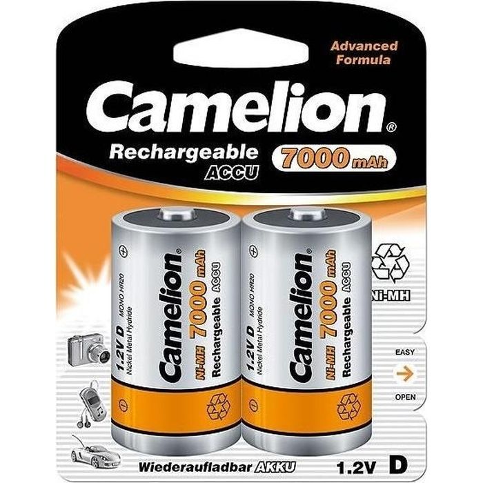 Аккумулятор Camelion D 7000mAh Ni-MH * 2 HR20 (NH-D7000BP2)