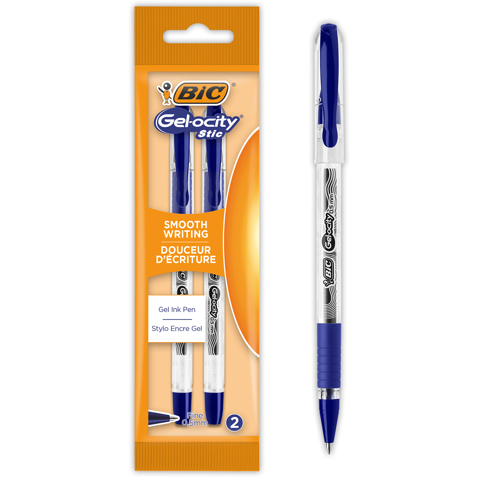 Ручка гелевая Bic Gel-ocity Stic 0,5 мм 2 шт синяя (bc989707)