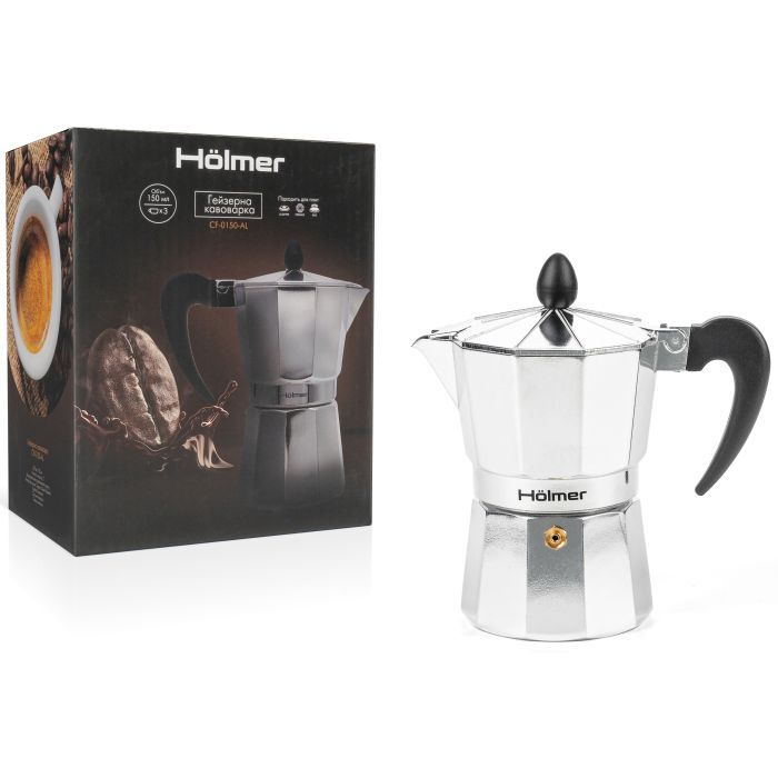 Гейзерная кофеварка Hölmer Aluminum 300 мл (CF-0300-AL) изображение 6