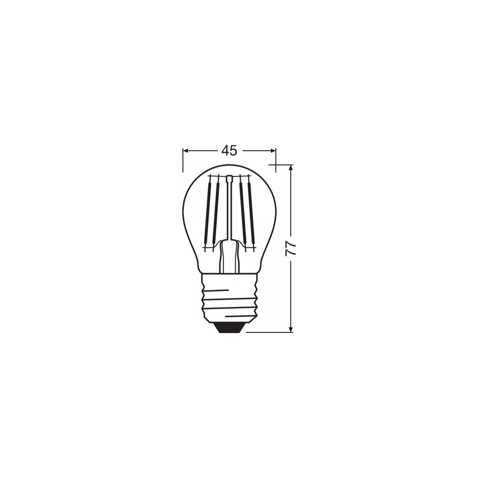 Лампочка Osram LED CL P60 5,5W/827 230V FIL E27 (4058075434882) изображение 3