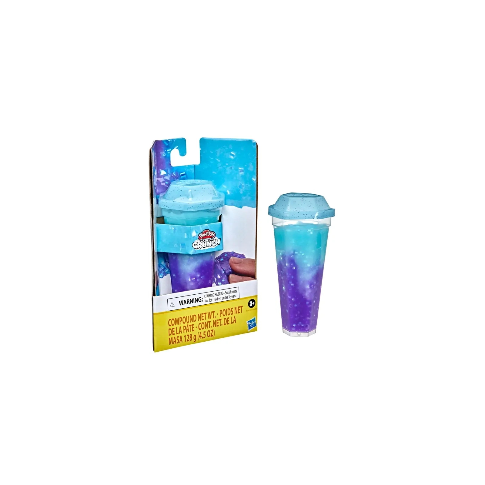 Набір для творчості Hasbro Play-Doh 1 Баночка слайма CRYSTAL CRUNCH ICY BLUE PURPLE (F5163)