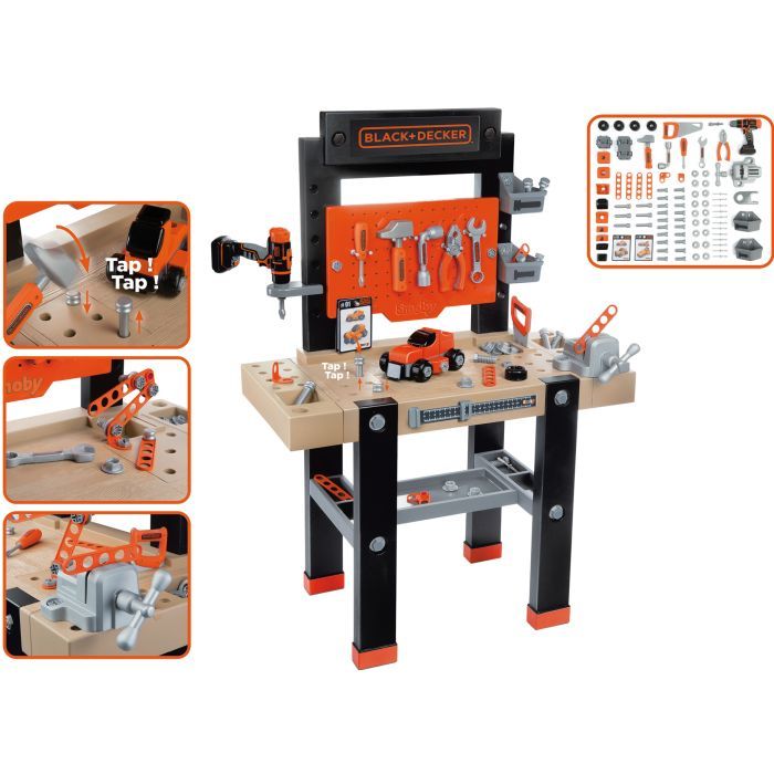Ігровий набір Smoby Black+Decker Блек+Деккер Майстерня 92 аксесуари (360727) зображення 3