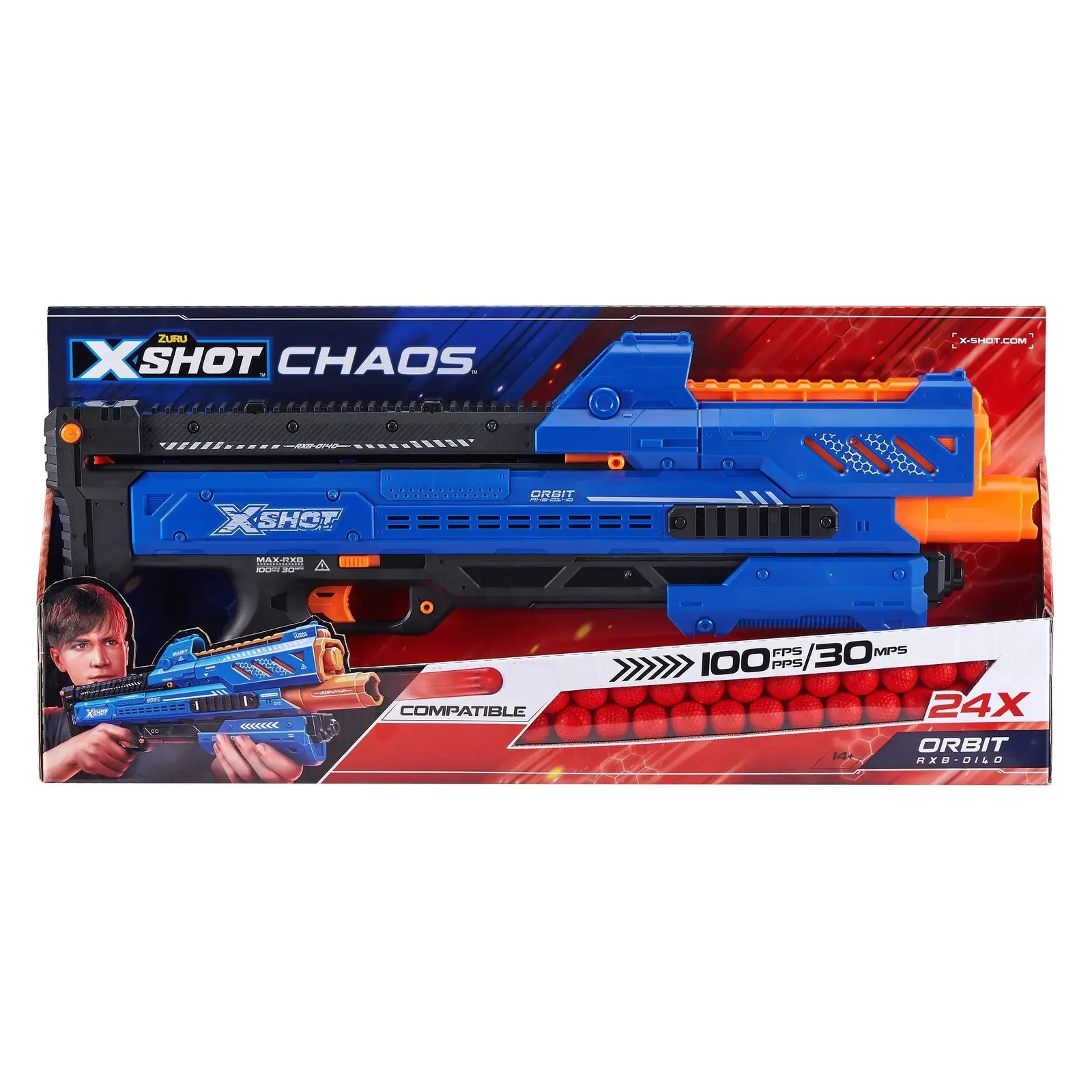 Іграшкова зброя Zuru X-Shot Швидкострільний бластер EXCEL CHAOS New Orbit (24 кульки) (36281R) зображення 3