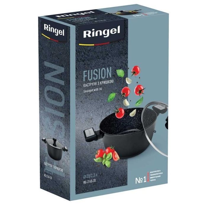 Кастрюля Ringel Fusion Black 2.3 л із кришкою (RG-2145-20) изображение 5
